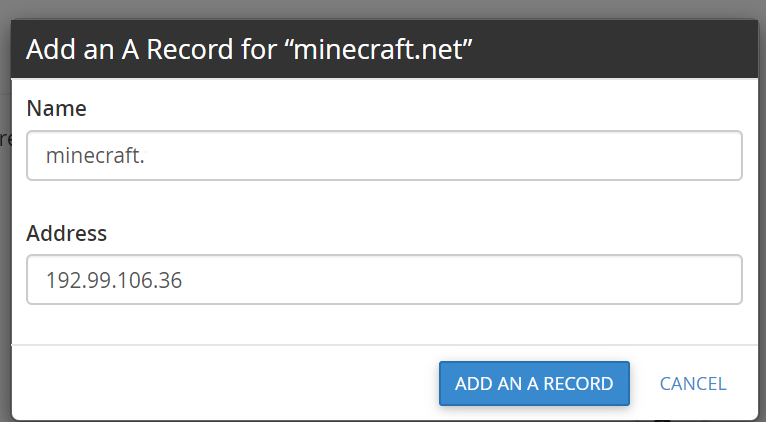 How To Add An Srv Record For Minecraft Using Cpanel Knowledgebase Meloncube